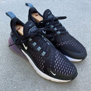Nike Air Max 270 Black Purple Athletic Running Shoes DH1080-001 Womens Size 8
